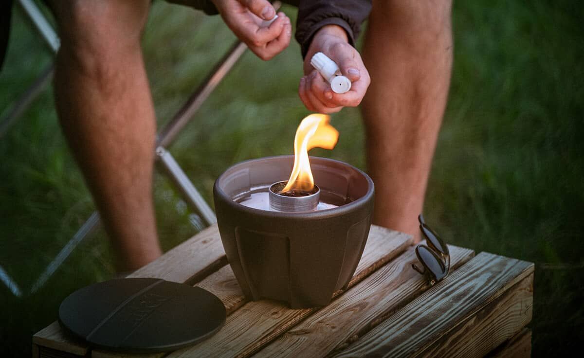 DENK Keramik Camping Schmelzfeuer | Feuer | Licht | CeraLava mit Deckel ~ CSF von DENK Keramik