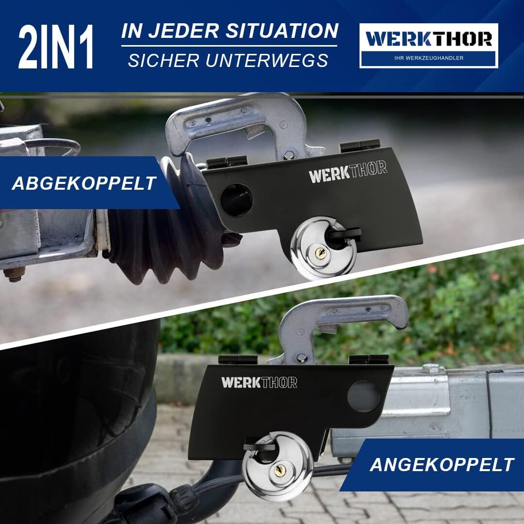 WERKTHOR Anhängerschloss | Kastenschloss | Diebstahlschutz | Schwarz mit Schlüssel Schloß von WERKTHOR