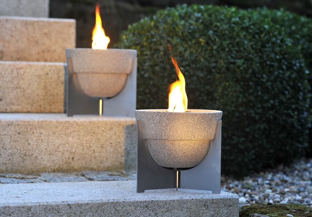 DENK Keramik Anti-Insekt-Set Schmelzfeuer Outdoor L Granicium® mit Fuß aus Edelstahl | Deckel | SLG von DENK Keramik