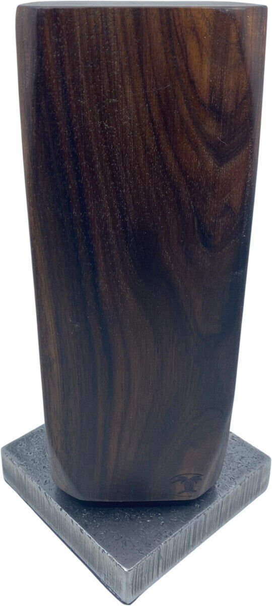 Blockwerk Monolith Strandgut Messerblock in Nussbaumholz | Magnetisch mit Stahl-Sockel | 360 Grad von Blockwerk