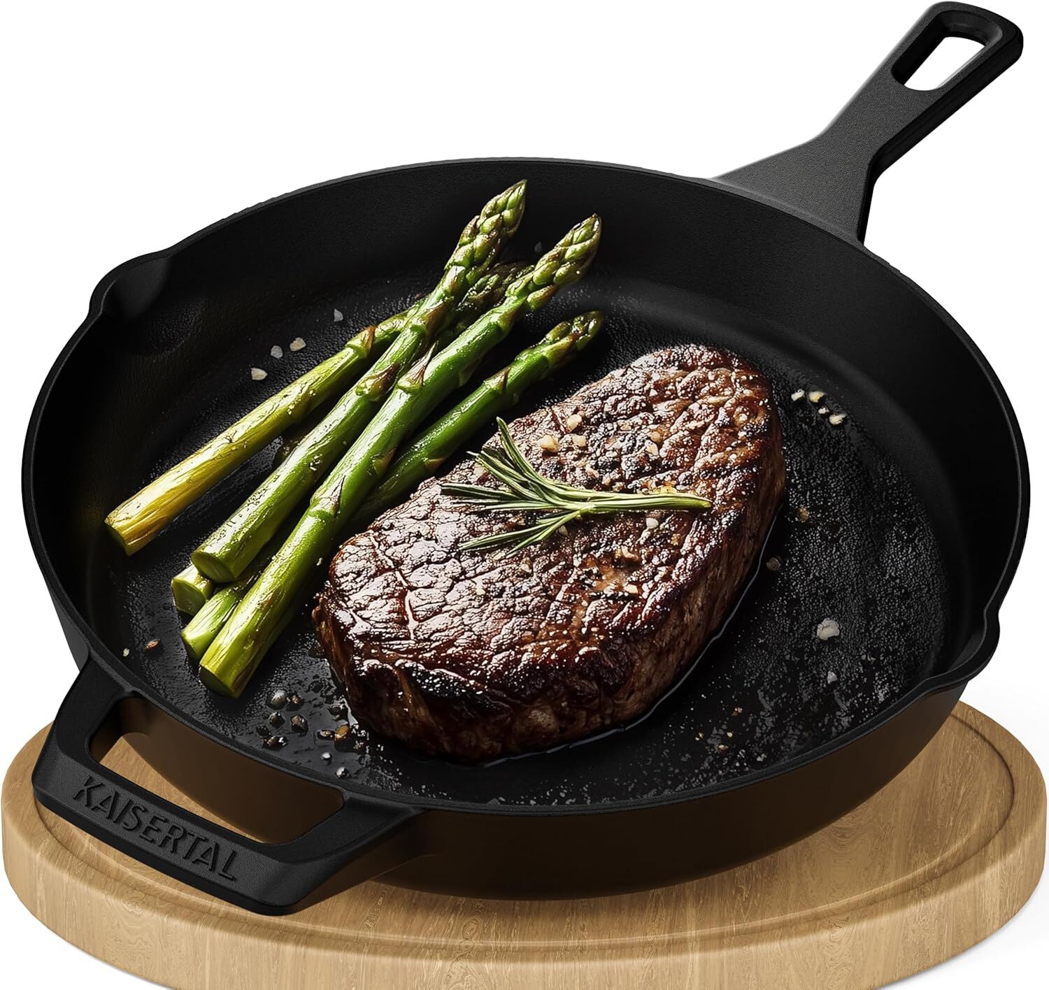 KAISERTAL Emaillierte Gusseisen Bratpfanne 31 cm mit Griff von KAISERTAL