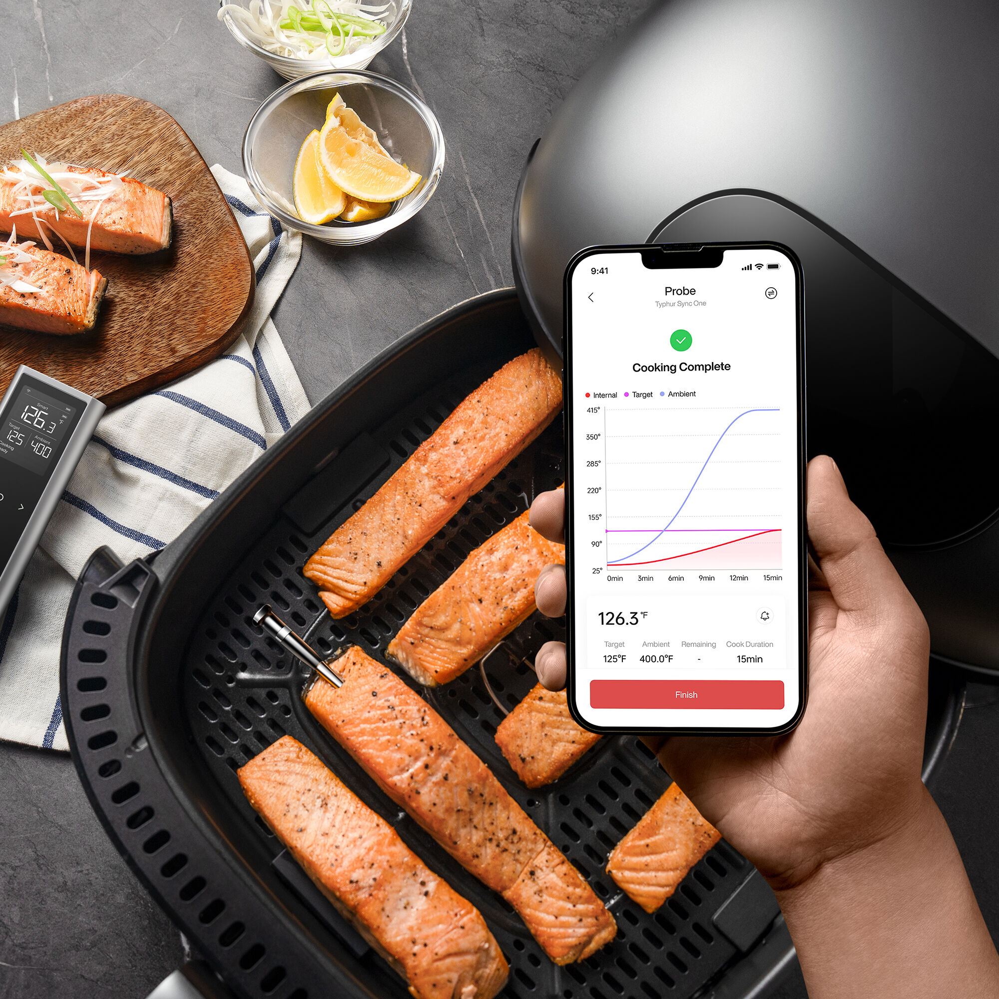 Typhur Sync One Wireless - Professionelles Digital Fleischthermometer IP67 wasserdicht von Typhur