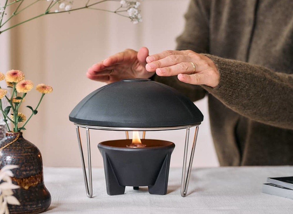 DENK Keramik Schmelzfeuer® Indoor CeraLava® mit Wärmehaube anthrazit ~ SFCI+WHAN von DENK Keramik