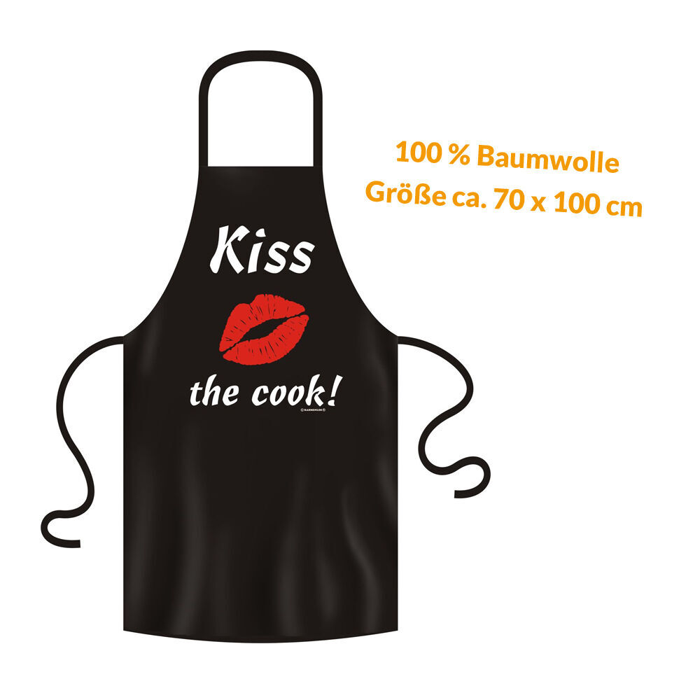 Grillschürze - Küchenschürze - Kochschürze ~ Kiss the cook! ~ (2960) von RAHMENLOS®