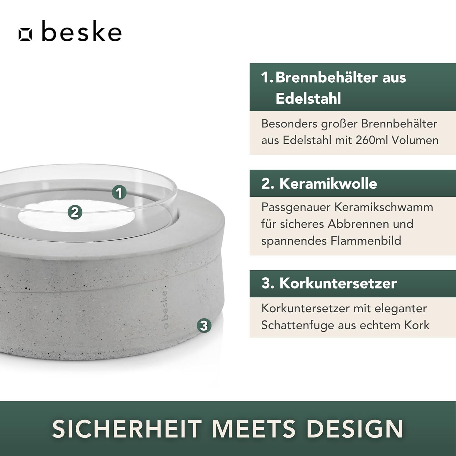 BESKE Ethanolfeuer Koro für Indoor & Outdoor | Ø20cm von Beske-Manufaktur