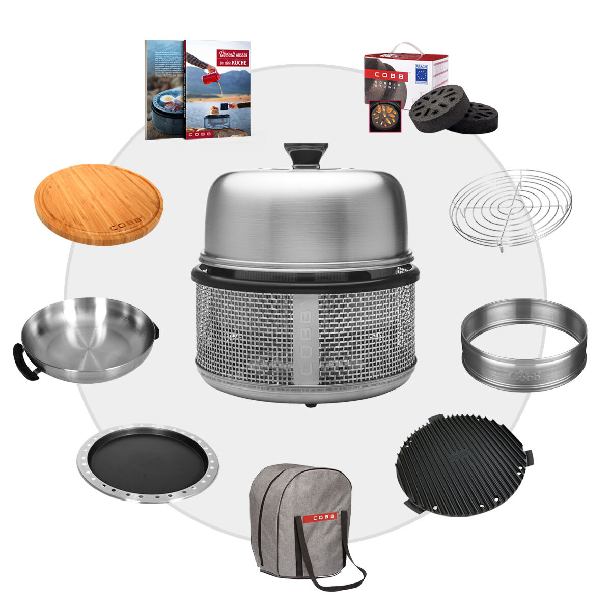 COBB Premier AIR DELUXE Grill ~ 10-teilig inkl. Cobble Stone von Cobb