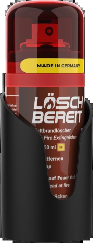 LöschBereit tragbarer Fettbrandlöscher für Camper - Grill - Küche - Werkstatt 150ml von form.bielefeld