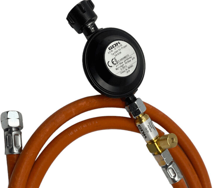 2m Adapter Set für 50mbar Grills zum Anschluss auf 5kg - 11kg Gasflasche (GD50-2) von GOK
