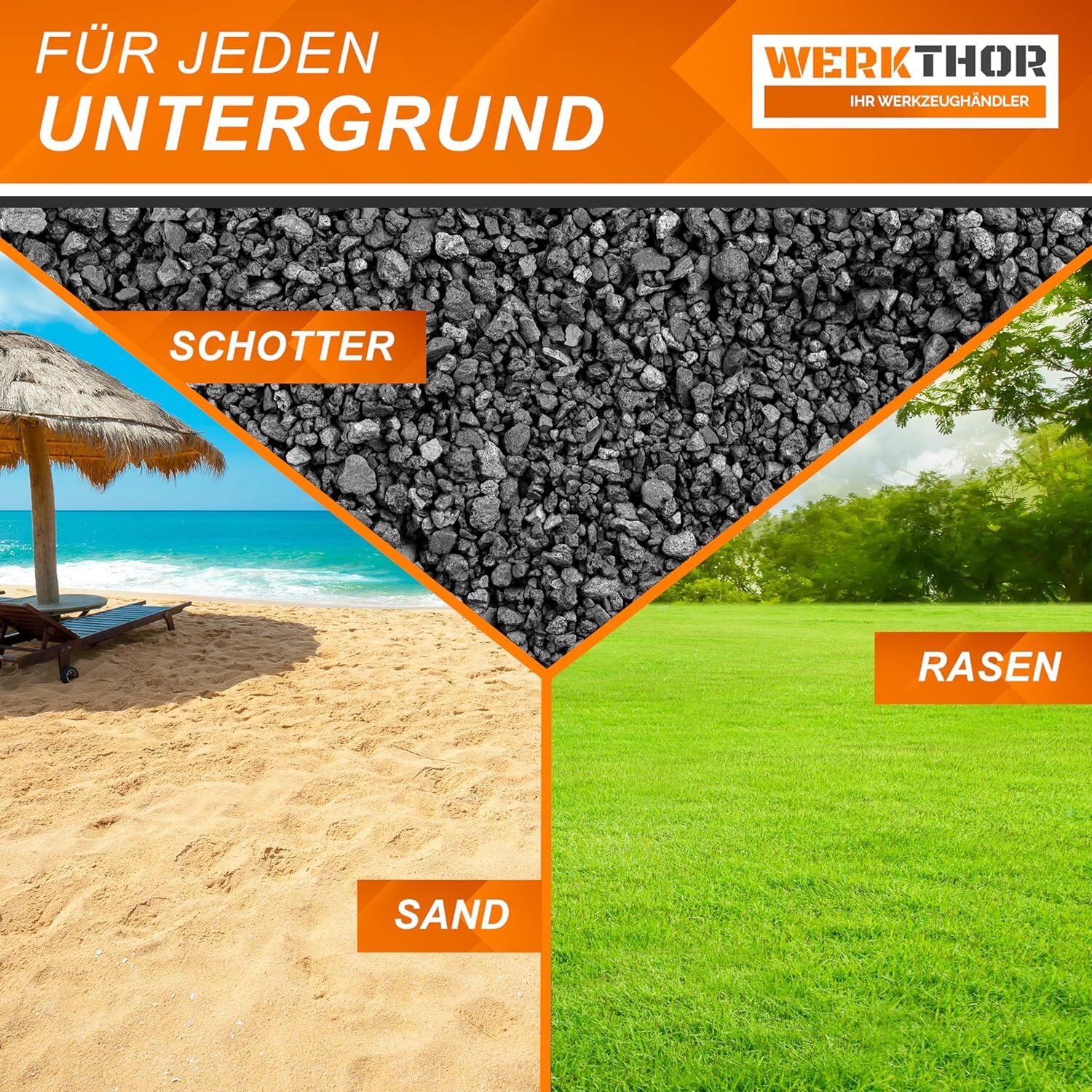 WERKTHOR Auffahrkeile 2er Set Orange / Schwarz | Wohnmobil & Wohnwagen & VAN & Anhänger  von WERKTHOR