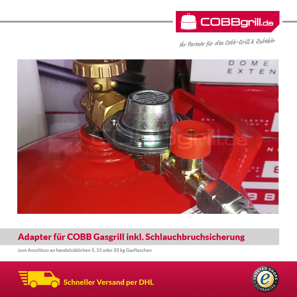2m Adapter Set für Cobb Gas DELUXE 2.0 + SKOTTI zum Anschluss auf 5kg - 11kg Gasflasche (CG2000) von GOK