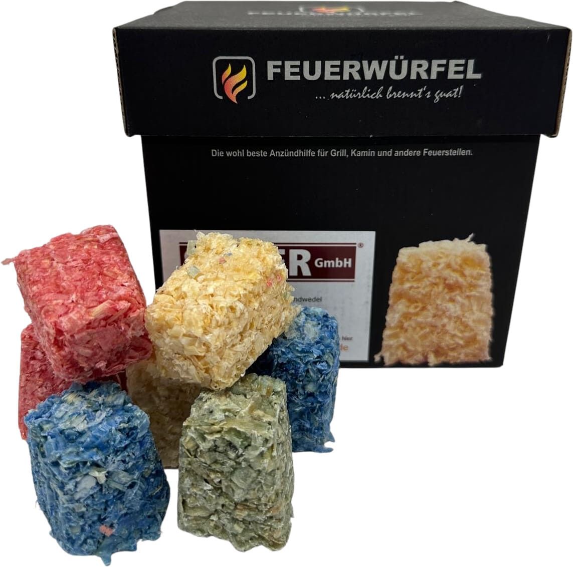 8kg bunte Feuerwürfel für Kamin & Ofen & Grill von SILVER GmbH