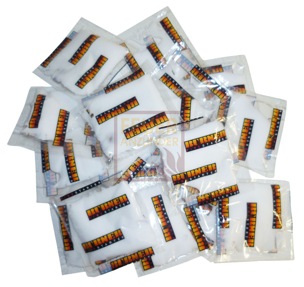12x Feueranzünder Firestarter Zündbeutel Dose mit 100 Stück - Original aus Dänemark von Burner