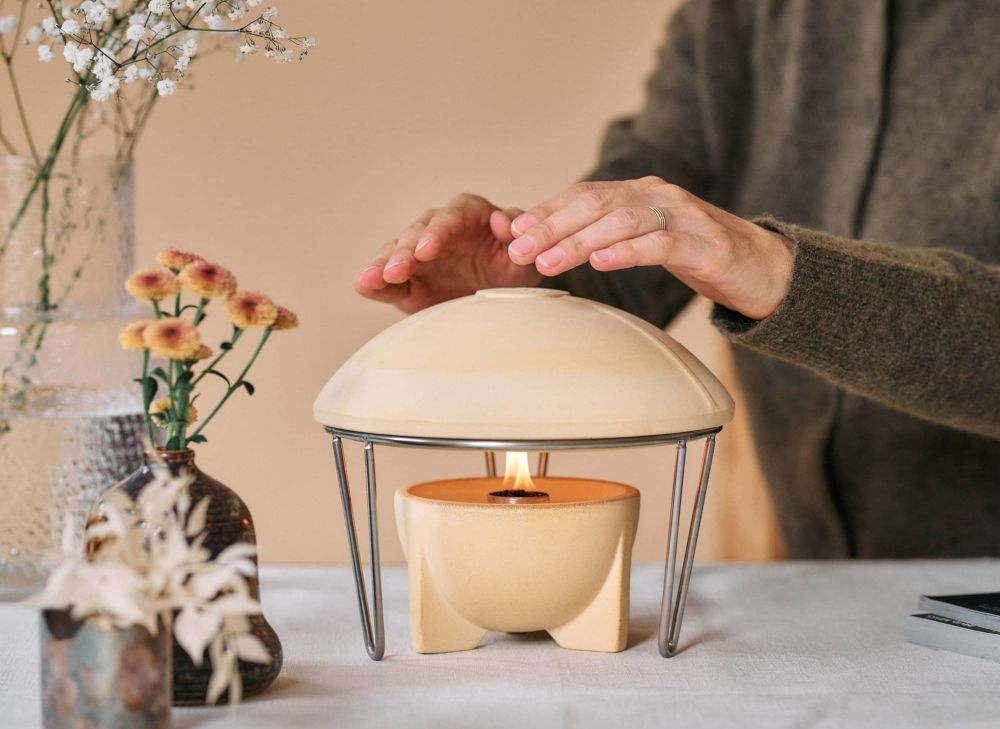 DENK Keramik Schmelzfeuer® Indoor CeraNatur® mit Wärmehaube natur ~ SFDI+WHNA von DENK Keramik