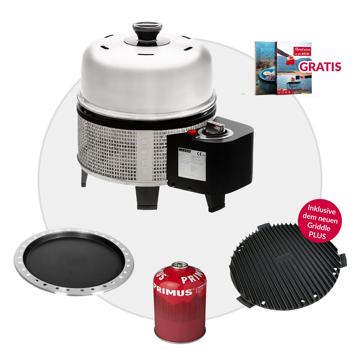 COBB Gas DELUXE 2.0 Grill Multifunktionsküche inkl. Cobb Bratpfanne + Kartusche von Cobb