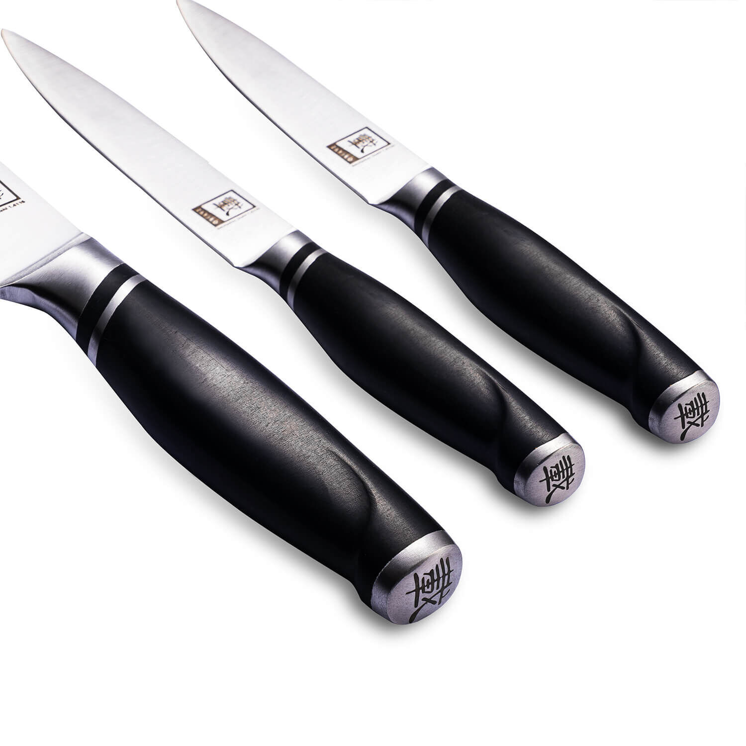 Zayiko NAMI Serie 3er Messer-Set 8,50 cm - 20,00 cm | Deutscher Edelstahl | Ergonomischer ABS Griff von Zayiko