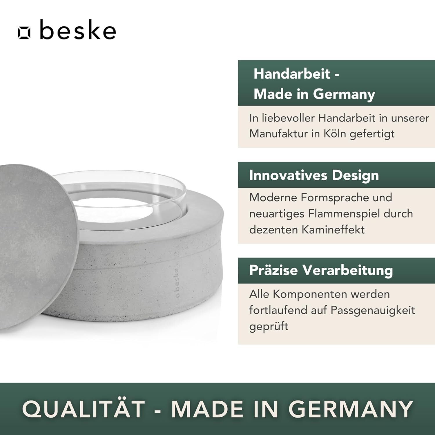 BESKE Ethanolfeuer Koro für Indoor & Outdoor | Ø20cm von Beske-Manufaktur