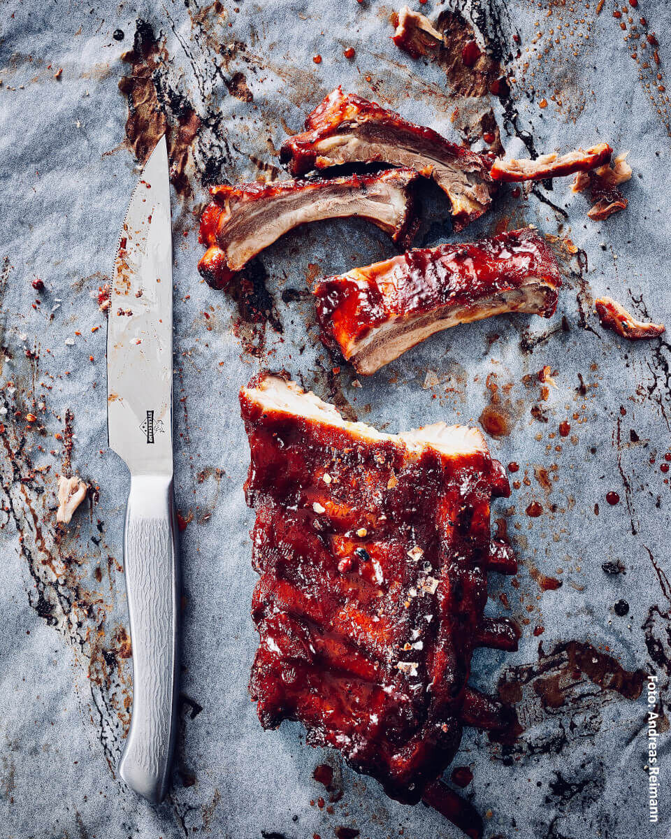 2er Set Edelstahl Steakmesser ~ Big Bull ~ in hochwertiger Vollholzbox von Steak Champ