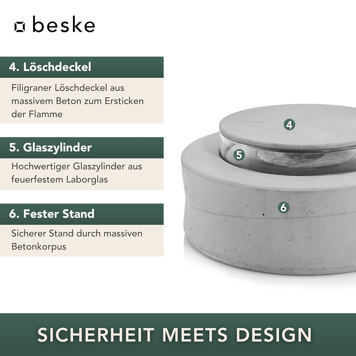 BESKE Ethanolfeuer Koro für Indoor & Outdoor | Ø20cm von Beske-Manufaktur