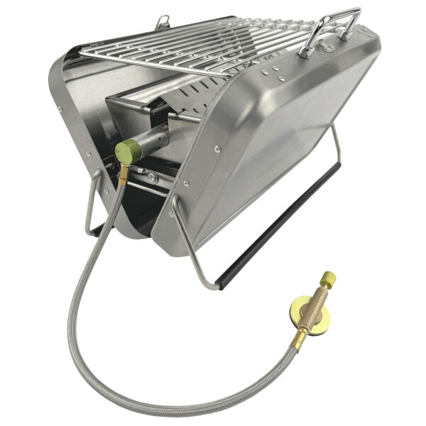 BBQ 42 kleinster Koffergasgrill für unterwegs für Schraubkartusche oder Holzkohle von HUW24 BBQ 42 kleinster Koffergasgrill für unterwegs für Schraubkartusche oder Holzkohle von HUW24
