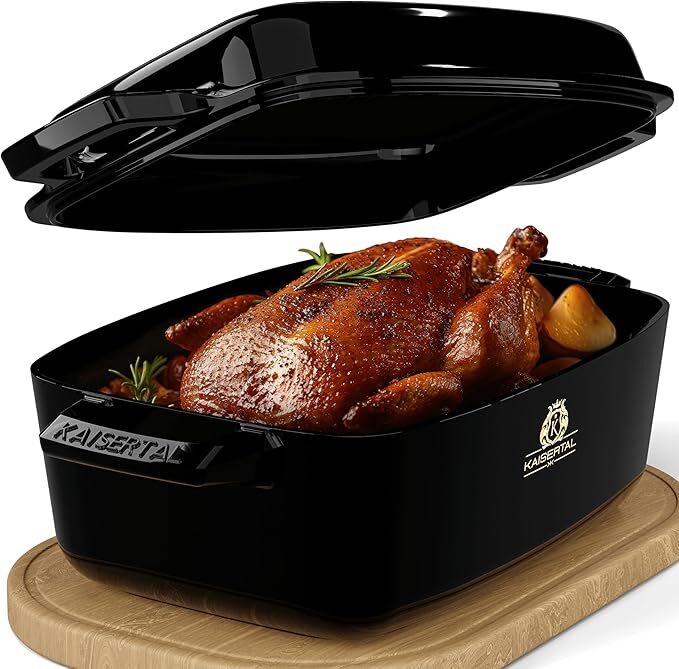 KAISERTAL Emaillierter Gusseisen Bräter 28 cm mit Deckel 6 Liter von KAISERTAL