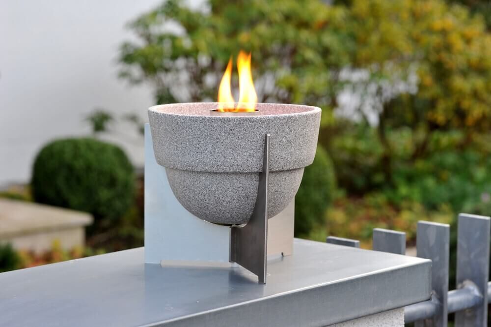 DENK Keramik Anti-Insekt-Set Schmelzfeuer Outdoor L Granicium® mit Fuß aus Edelstahl | Deckel | SLG von DENK Keramik